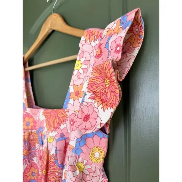 NWT Tuckernuck x Cameron Eubanks Wimberly Folly Floral Flutter Sleeve Dress XS - Picture 3 of 8